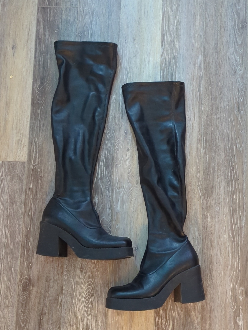 Steve Madden Upsurge Black Over-the-knee Platform Boots